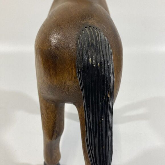 Vintage Large MCM Solid Wood Horse Hand Carved Sculpture 14” - Picture 12 of 16